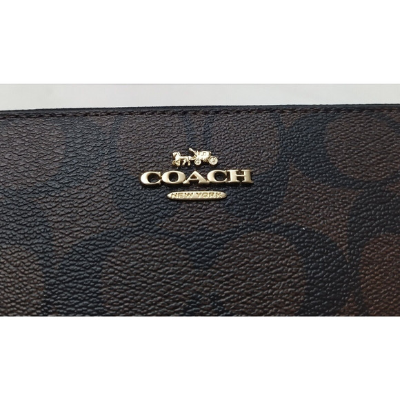 Coach Signature Brown Leather Zip Around Credit Card Long Wallet - NWT $298 - Picture 4 of 16